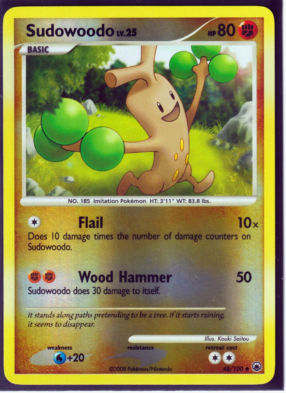 2008 POKEMON SUDOWOODO 48/100 MAJESTIC DAWN-UNCOMMON -REV HOLO-NM/LP (Excellent