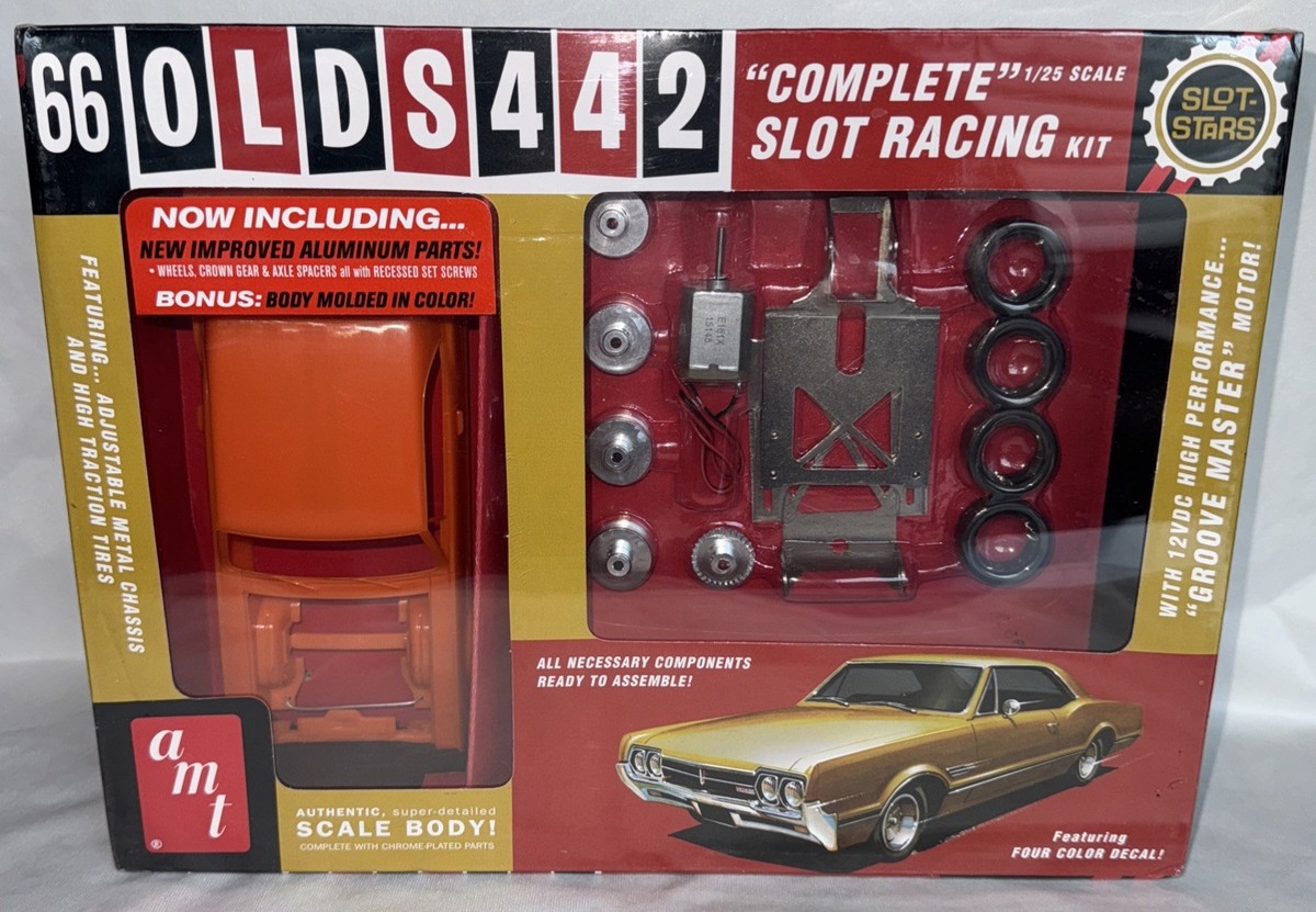 模型/プラモデル amt 66' OLDS 442 Slot Car Race Model Kit AMT 1/25 1966 Olds 442 Slot Car Racing Kit. NEW, SEALED