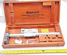 STARRETT No. 255 Machinists 14" Vernier Height Gage in Wooden Storage Box, USA