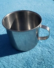 Metal 8oz. Mug Cup Stainless Steel w Handle Vollrath 1 Cup Camping Coffee