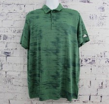 Adidas Golf Ultimate365 Textured Stripe Polo Shirt Men's Size XL Green IT0156