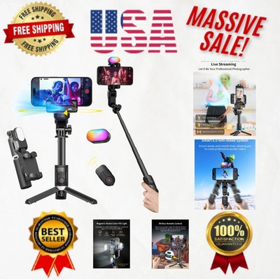 Lightweight Smartphone Gimbal w/ 360° Rotation & AI Face Tracking for Creators