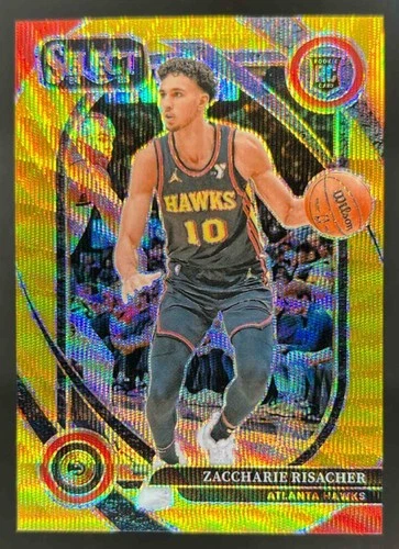 2024-25 Select Zaccharie Risacher Courtside Gold Wave Prizm RC #6/10 Hawks