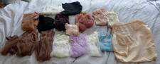 Vintage 70's Lot 14 Silk Nylon Thigh High Stockings Paula Carbone Pouch Sachet
