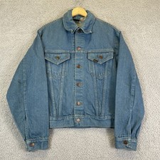 Vintage Sears Denim Jean Jacket Men's Size 42 Blue Trucker Button Front Coat