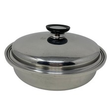 Homemakers Guild Skillet 11" Silver Stainless Steel Tri-Ply USA Made โ No Handle