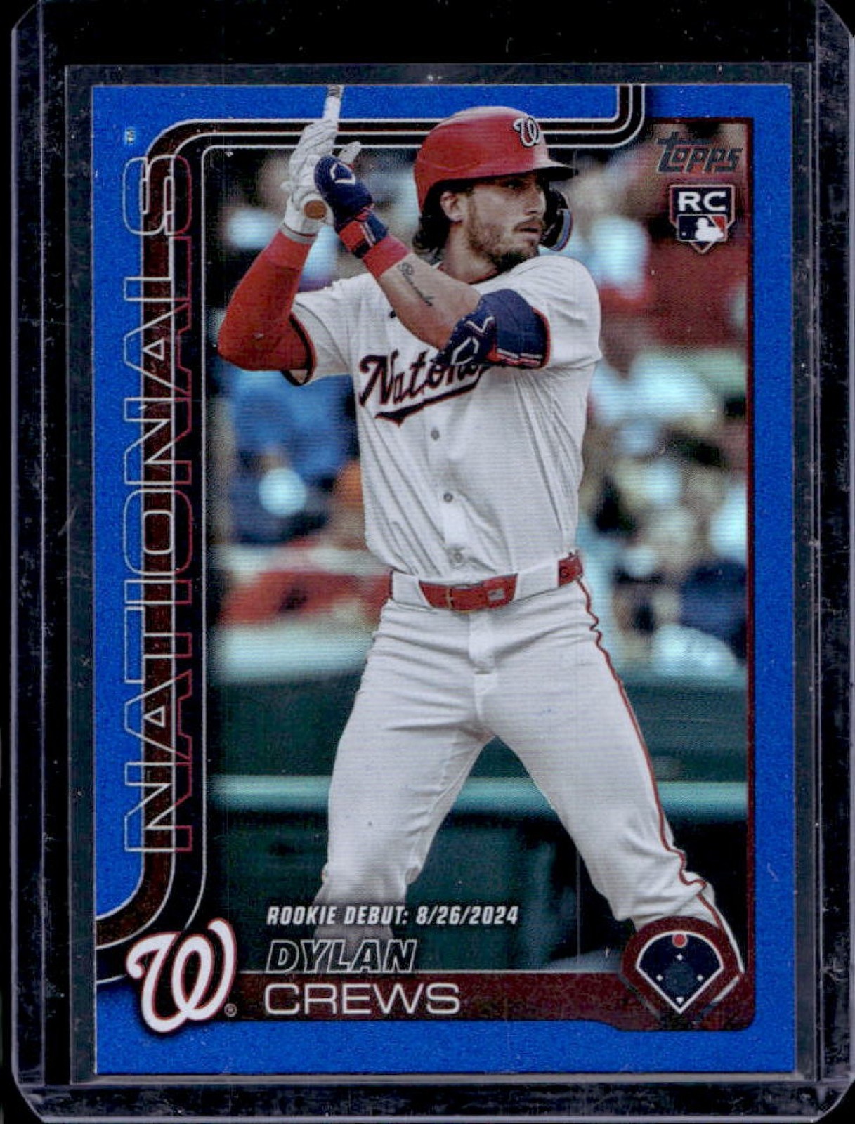 2025 Topps Update Dylan Crews RC Blue Rainbow Foil Rookie Rookie Debut #38/150