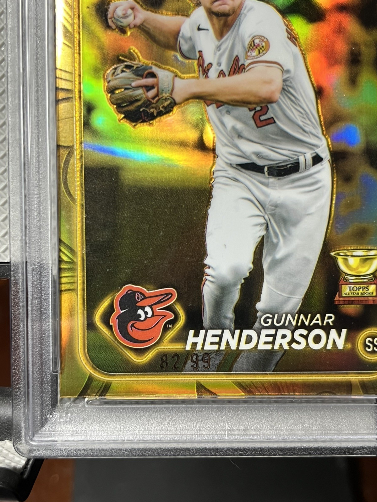 2024 Gunnar Henderson Topps Gilded Collection 82/99 Orioles PSA GEM 10 GOLD view 2
