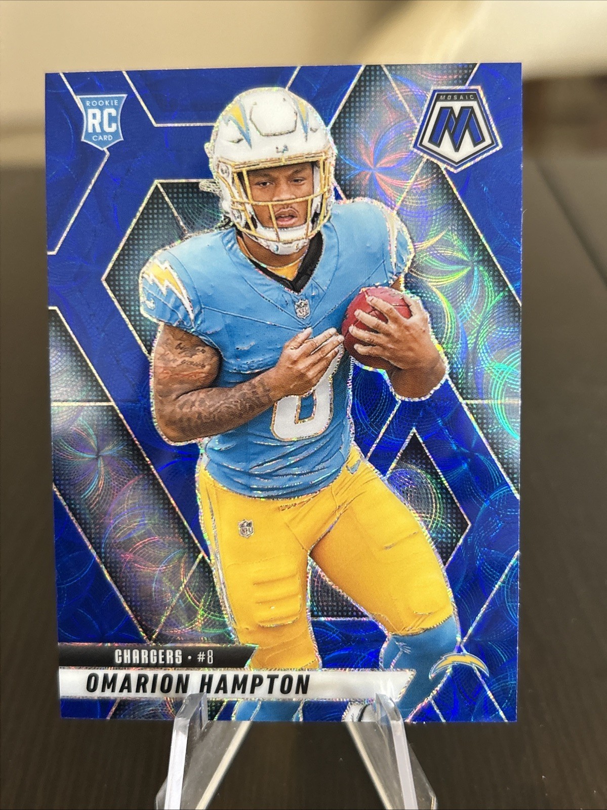 2025 Panini Mosaic Blue Scope #335 Omarion Hampton RC