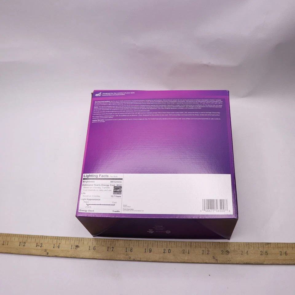 (2-Pk) Phillips Globe LED Light Bulb Frosted Dimmable Warm White G25 5W 120V - Image 3 of 4