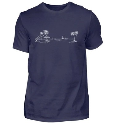 Strand T-Shirt mit Palmen, Surfer Shirt Männer, Sommer T-Shirt Retro, Boho Beach