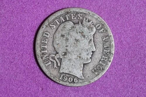 ESTATE FIND 1906 BARBER DIME #K59813