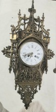 Rare Grande Horloge Pendule Cartel 76 Cm Gothique Forêt Noire Carillon Comtoise