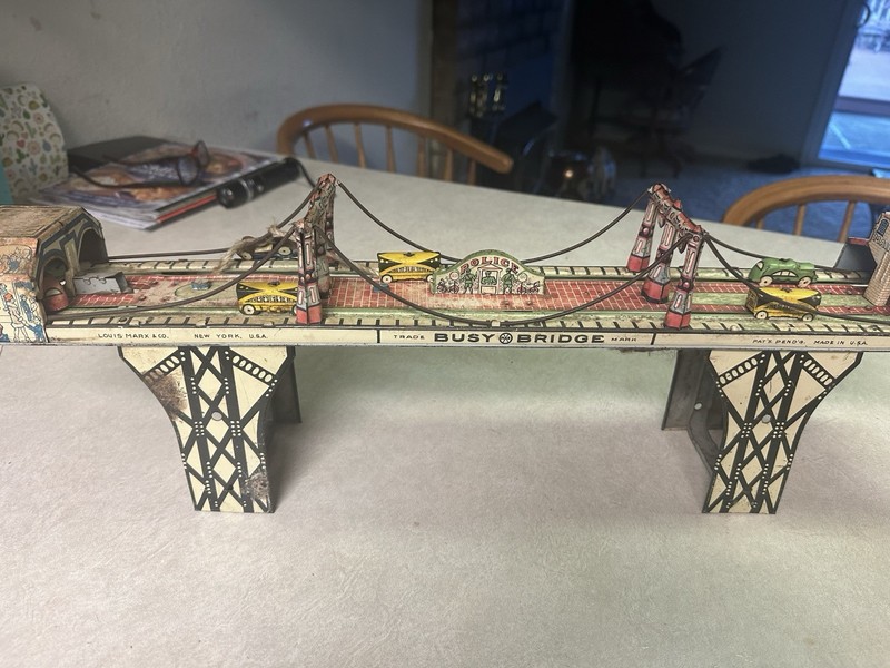 1937 Louis Mark. Busy Bridge Wind Up 