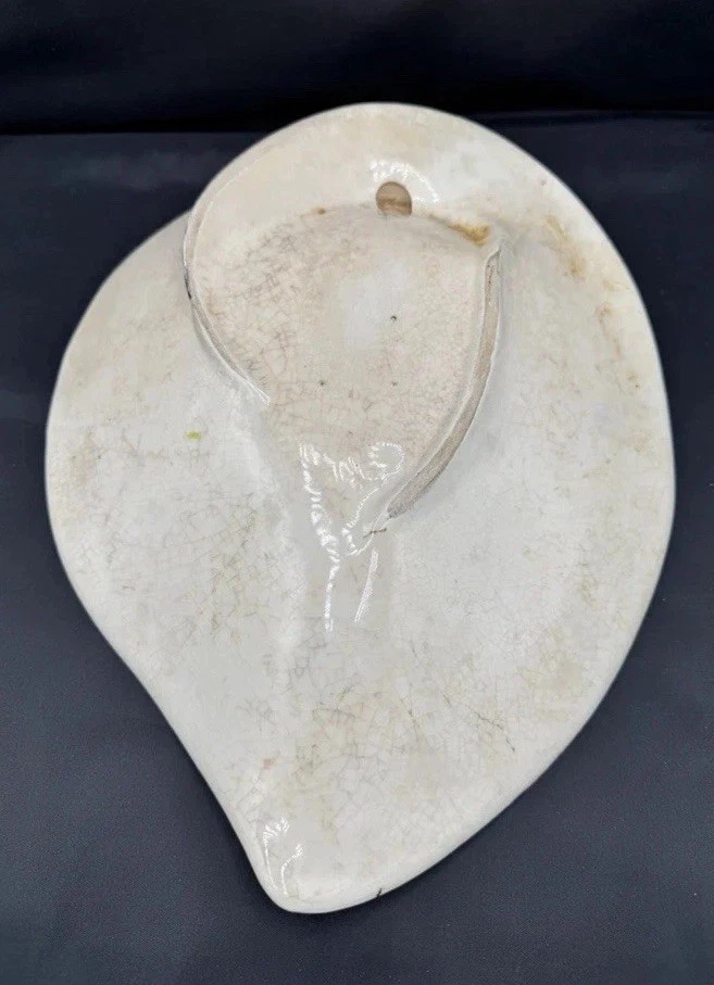 Decoración colgante de pared cerámica arte perfil mujer turquesa mediados de siglo Art Deco Foto 3 de 4