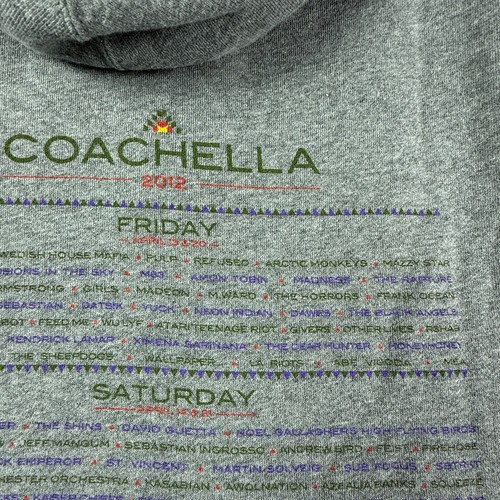 2012 Coachella Hoodie Men's Large Gray Full Zip Radiohead Black Keys Air Balloon - Imagen 13 de 15