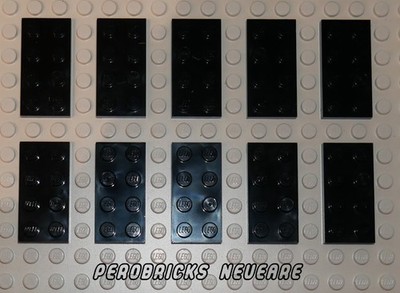 Lego Basic 10 Platten 2x4 #3020 schwarz NEUWARE
