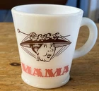 Vintage Mama Coffee Mug Hazel Atlas Milk Glass Cup Midcentury Graphic