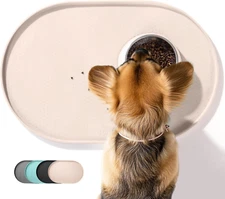 Dog Food Mat,1/2 Inch Raised Edges Cat Dog Feeding Mat,Bpa-Free Silicone Pet Foo
