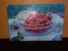 Strawberries in a Glass Bowl Glass Cutting Board 12" x 8" Tempered Glass Summer — photo 2
