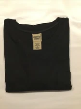 Vtg Scandia Woods Mens Black Pocket TShirt Crew Neck Short Sleeve 100% Cotton XL