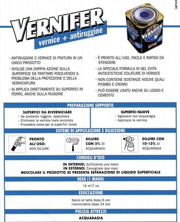 Vernifer Vernice gel Antiruggine Ferro In Gel AREXONS 750 ml Pronta per all'uso - Immagine 3 di 4