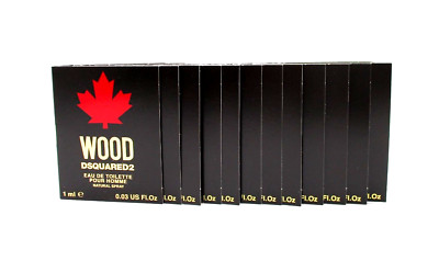 Lot/12 Wood Dsquared2 Eau De Toilette Pour Homme Spray ~ 1 ml / 0.03 x 12 BNIB