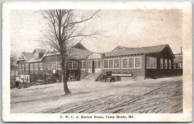 Maryland MD, Y.W.C.A. Hostess House, Camp Meade, Winter Snow, Vintage Postcard