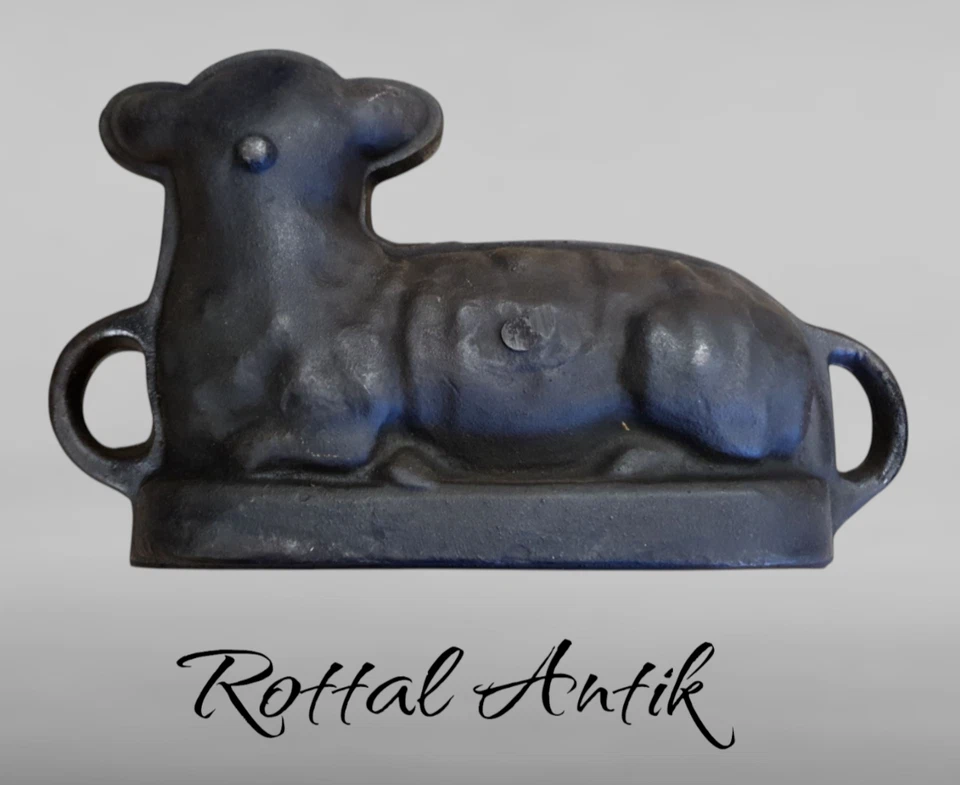 282252  orig. antike große Backform Lamm/Osterlamm Gusseisen - Bild 3 von 4