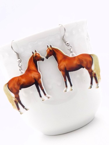 Realistic Horse Earrings - New 2d Horse Mom Jewelry - Picture 2 of 10