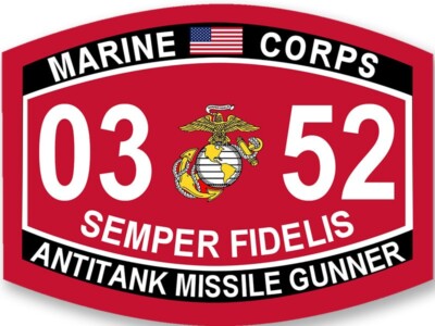 3x4 inch Marine Corps MOS Code 0352 Antitank Missile Gunner Sticker ...