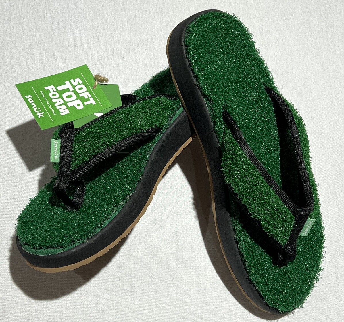 Sanuk Men Sanuk Grass Flip Flops SANUK Black Flip-flop Sandal