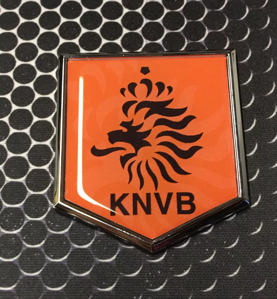 Holland KNVB Flag Domed CHROME Emblem Proud Flag Car Sticker 2x 2.25  ORANJE