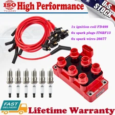 High Performance Ignition Coil Spark Plug Wires for 1998-2000 Ford F-150 V6 4.2L