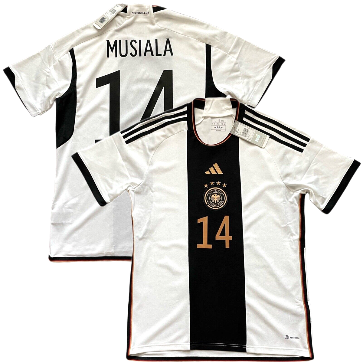 2022/23 Germany Home Jersey #14 Musiala Large Adidas World Cup