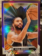 2024 Topps Chrome Mikal Bridges /349 Purple Refractor #2 Knicks Nets