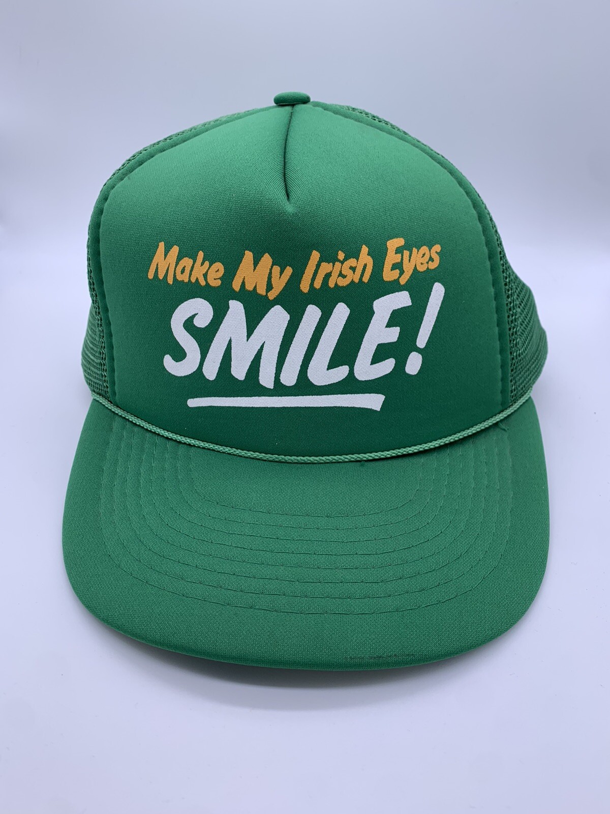 RARE VTG “ Make My Irish Eyes Smile” Hat Trucker Snapback Mesh Adult Unisex Cap