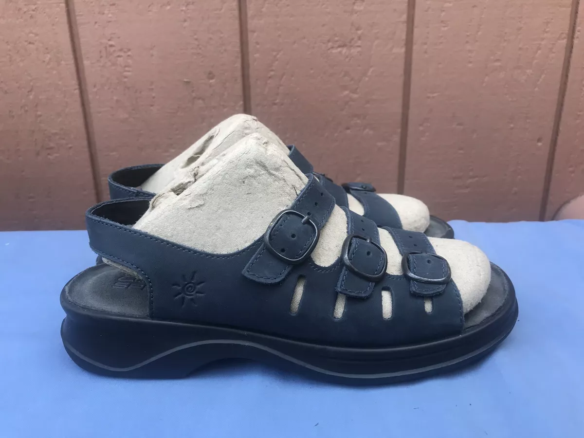 Alle sammen Uovertruffen Siesta MINT! Clarks Springers Women&#039;s US 6 M Blue Leather Sandals 3 Straps  Comfort A8 | eBay