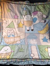 Cocalo Blue 3D Baby Blanket Cat Mouse Cow Moon Humpty Dumpty Sensory Play