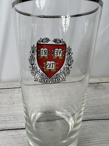 Harvard University Vintage Drinking Glasses Veritas Set of 4 Coat Arms Crest - Picture 3 of 11