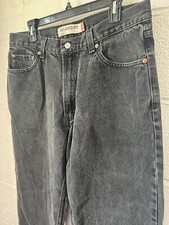 Vintage LEVI'S 550 Relaxed Fit Black Charcoal Jeans 36X30 Made in USA
