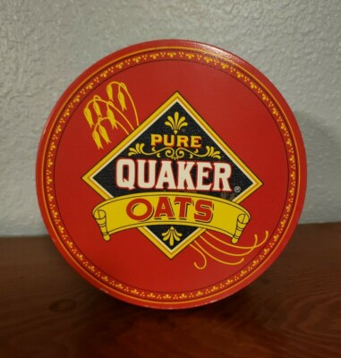 Vintage Quaker Oats Collectible Tin 1983 with ''Famous'' Oatmeal Cookie Recipe