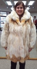 Natural Coyote Fur 36" Coat - Size 16