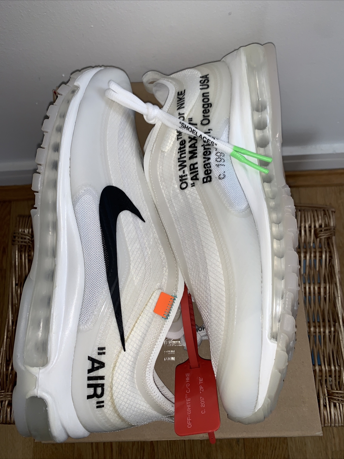 The 10: Nike Air Max 97 OG X Virgil Abloh UK11 New White Rare New image 5
