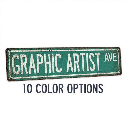 Graphic Artist Street Sign Graphic Artist Gift Graphic Design Sign 104180021062 - Picture 1 of 10