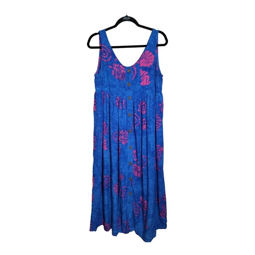 Pineapple Moon Women’s Dress Medium Rayon Sleeveless Pink Blue eBay