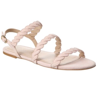 Stuart Weitzman Twistie Flat Sandal (Women) SV Rosewater Sz 11.5 Display Model