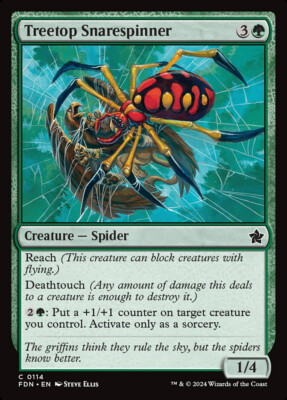Magic MTG Tradingcard Foundations 2024 Treetop Snarespinner 114/730