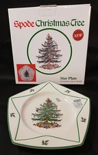 Spode 9 Inch Christmas Tree Pattern Star Plate NWT S3324 England