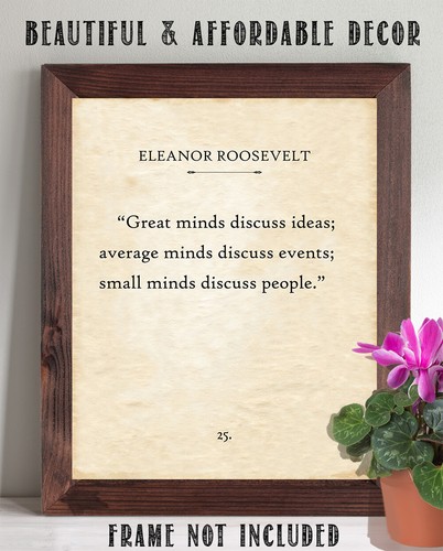 Eleanor Roosevelt - Great Minds Discuss Ideas - 11x14 Unframed Typography Book - Picture 5 of 8